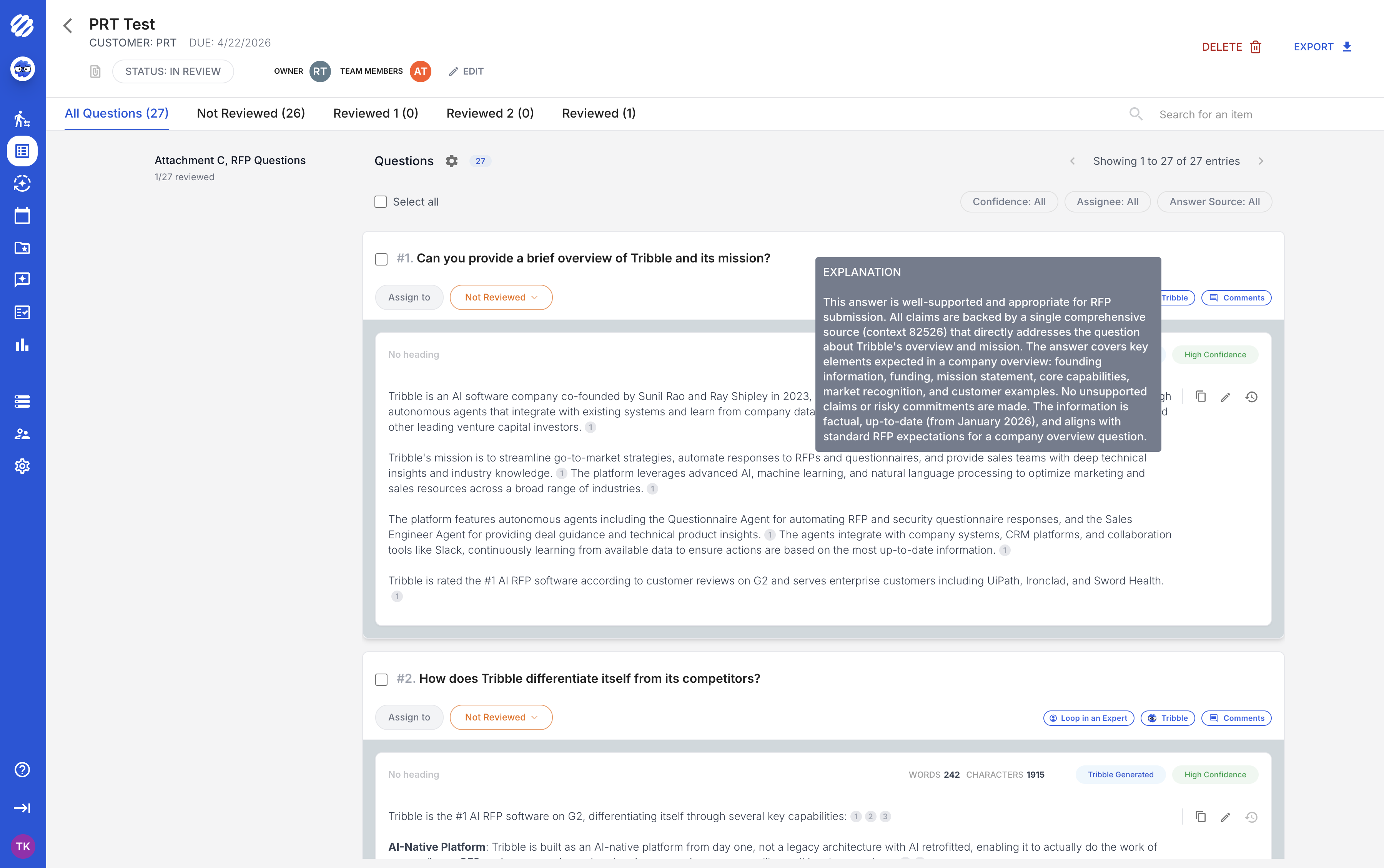 Every answer links to its source document